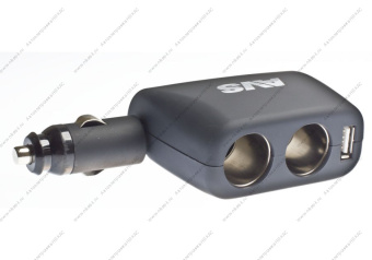 Разветвитель прикуривателя AVS CS311U 12/24V (на 3 выхода + USB) (EOL)